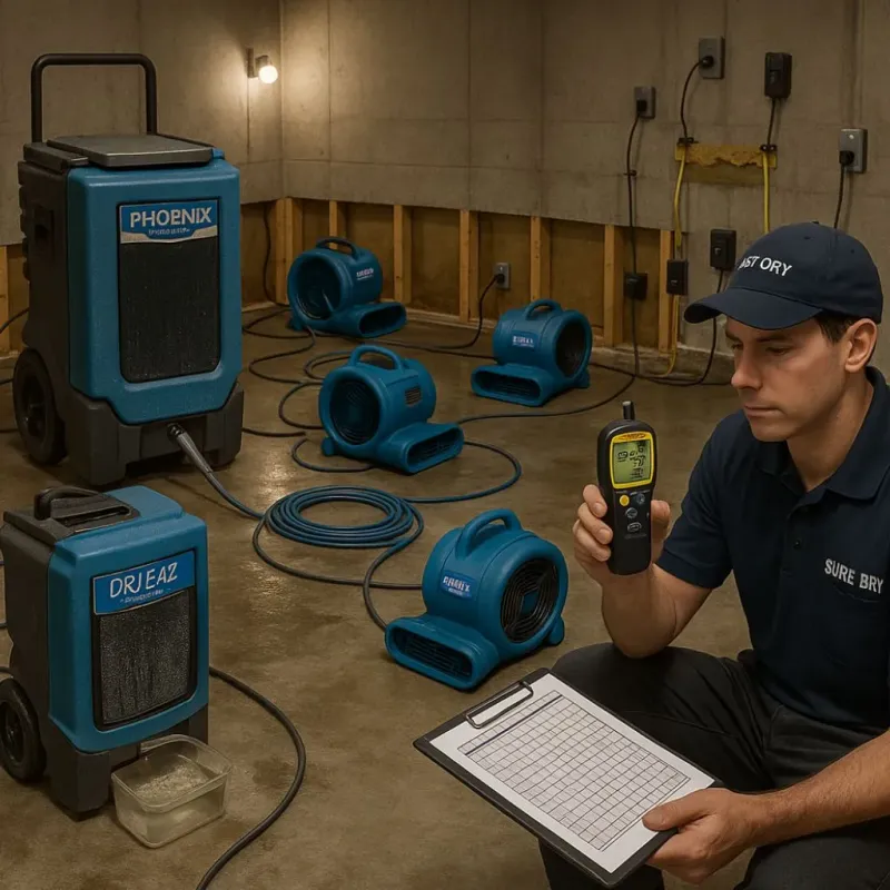 Structural Drying and Dehumidification process in Reno, OH